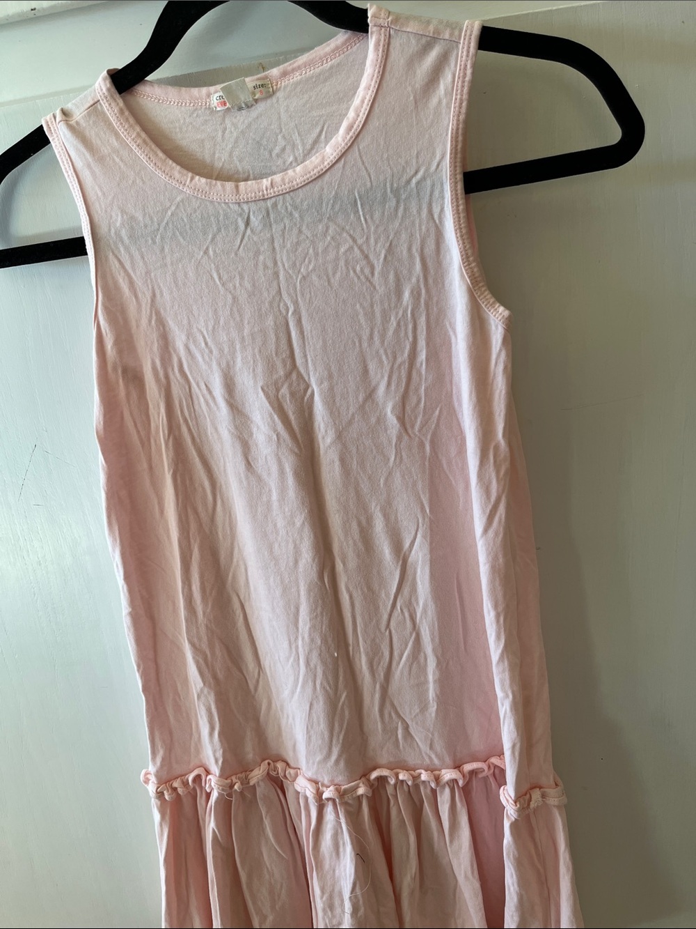 Crewcuts Light Pink Sleeveless Ruffle-Hem Tank Dress Top